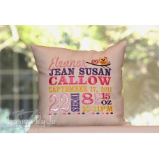 Two Owls - Birth Announcement Pillow